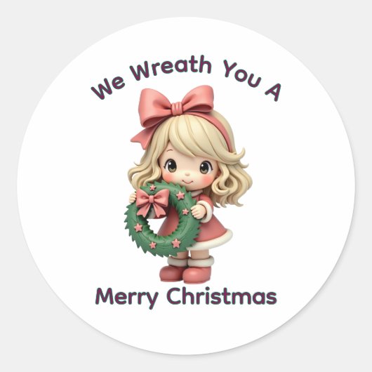 We Wreath You a Merry Christmas  ラウンドシール (正面)
