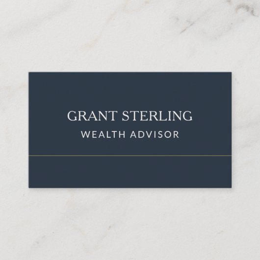 Wealth Advisor Navy Blue Professional 名刺 (正面)