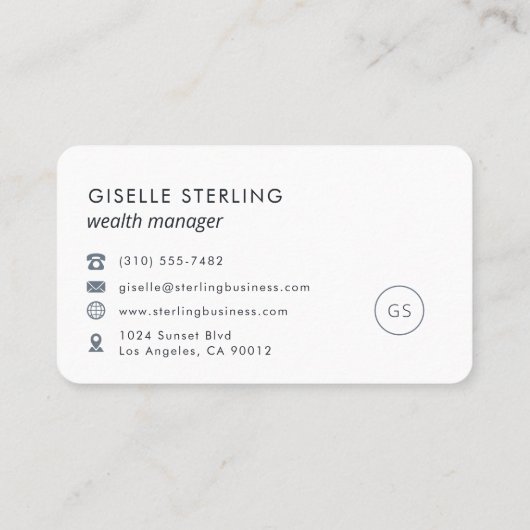 Wealth Manager Navy Blue Professional 名刺 (裏面)