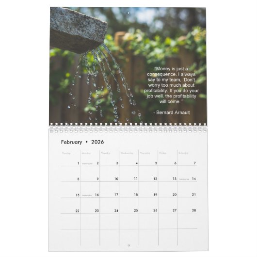 Wealth Mindset カレンダー (2月 2026)