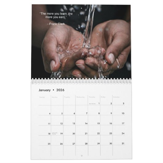 Wealth Mindset カレンダー (1月 2026)