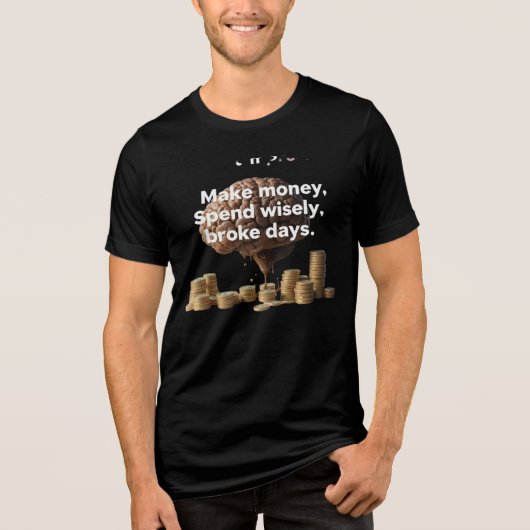 Wealth Mindset Tシャツ – 金頭が切れる引用文Tシャツ (正面)