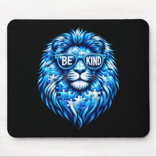 Wear Blue Autism Awareness Puzzle Lion Be Kind Men マウスパッド