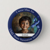 Wear Blue for Child Abuse Prevention Awareness 缶バッジ (正面)