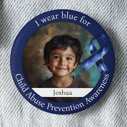 Wear Blue for Child Abuse Prevention Awareness 缶バッジ