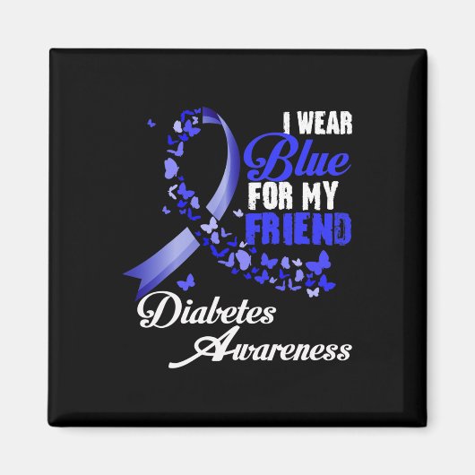 Wear Blue For My Friend T1d Diabetes Awareness Blu マグネット (正面)