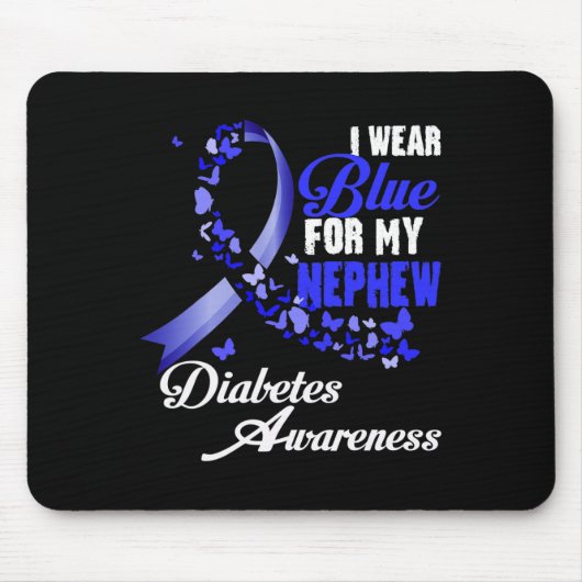 Wear Blue For My Nephew T1d Diabetes Awareness Blu マウスパッド (正面)