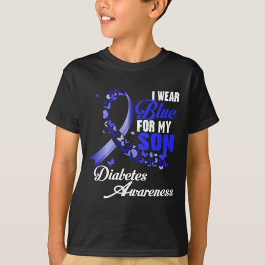 Wear Blue For My Son T1d Diabetes Awareness Blue R Tシャツ (正面)