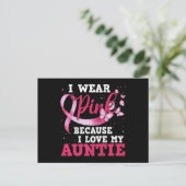 Wear Pink I Love My Auntie Breast Cancer Awareness ポストカード (スタンド正面)