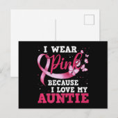 Wear Pink I Love My Auntie Breast Cancer Awareness ポストカード (正面/裏面)
