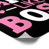 Wear Pink Like A Boss Pink Ribbon Breast Cancer Aw ポスター (角)