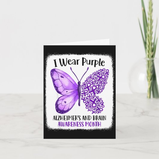 Wear purple alzheimer's and brain awareness month カード (正面)