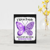 Wear purple alzheimer's and brain awareness month カード (黄色い花)