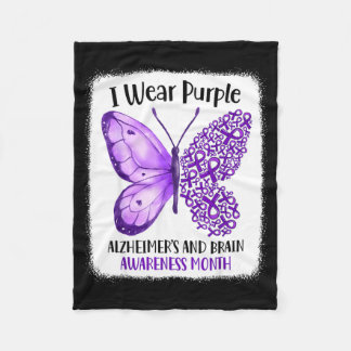 Wear purple alzheimer's and brain awareness month フリースブランケット