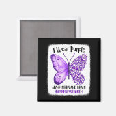 Wear purple alzheimer's and brain awareness month マグネット (正面/裏面)