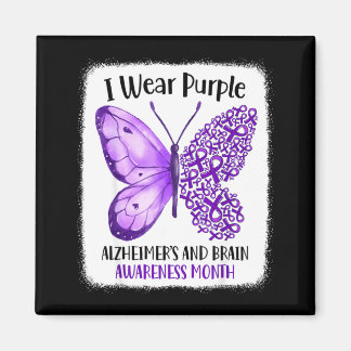 Wear purple alzheimer's and brain awareness month マグネット