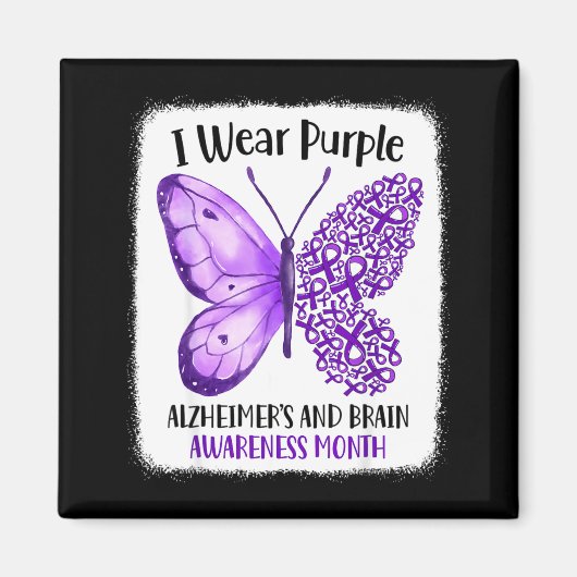 Wear purple alzheimer's and brain awareness month マグネット (正面)