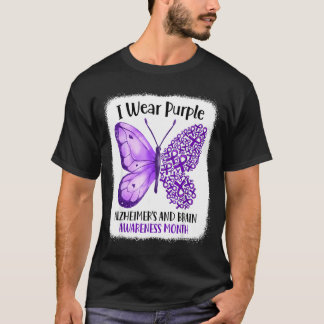Wear purple alzheimer's and brain awareness month tシャツ