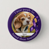 Wear Purple for Animal Abuse Awareness Photo 缶バッジ (正面)