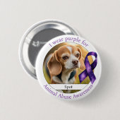 Wear Purple for Animal Abuse Awareness Photo 缶バッジ (正面&裏面)