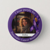 Wear Purple for Pancreatic Cancer Awareness Photo 缶バッジ (正面)