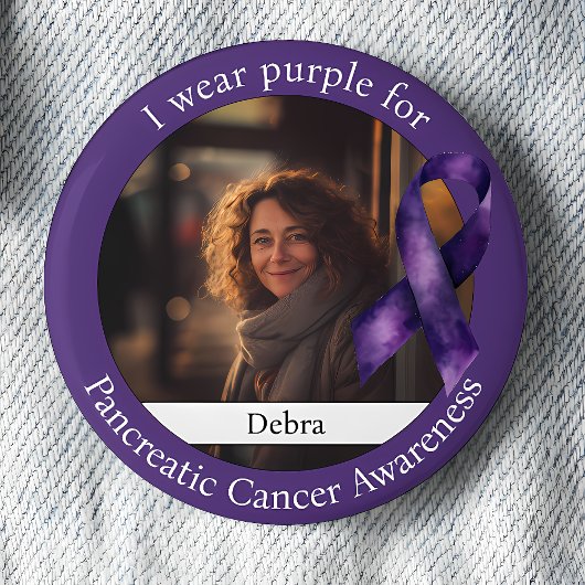 Wear Purple for Pancreatic Cancer Awareness Photo 缶バッジ
