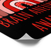 Wear Red For Brain Aneurysm Awareness Brain Aneury ポスター (角)