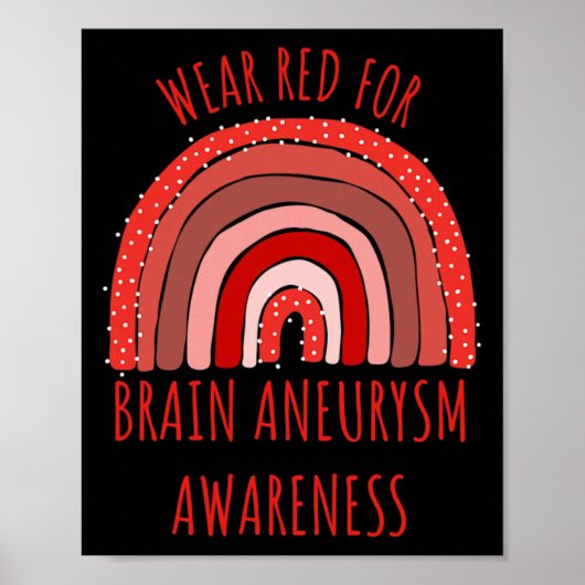 Wear Red For Brain Aneurysm Awareness Brain Aneury ポスター (正面)