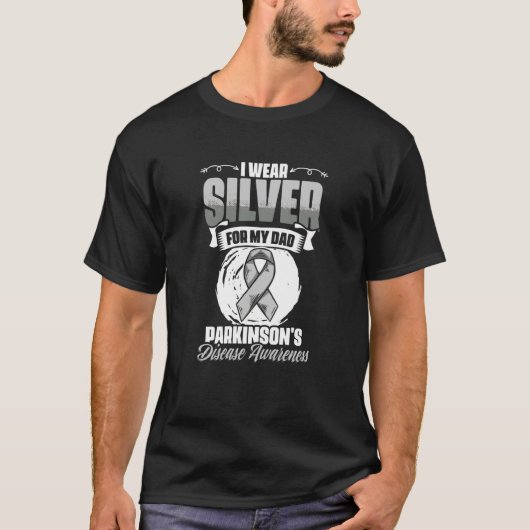 Wear Silver For Dad PD Patients Parkinson's Diseas Tシャツ (正面)