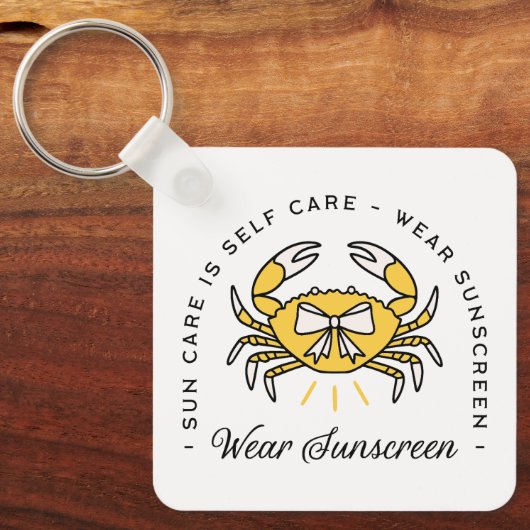 Wear sunscreen apply spf sun protection reminder キーホルダー (正面)