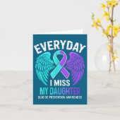 Wear Teal &amp; Purple I Miss My Daughter Suicide  カード (黄色い花)