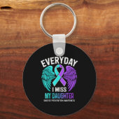 Wear Teal &amp; Purple I Miss My Daughter Suicide  キーホルダー (正面)