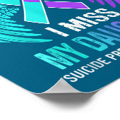 Wear Teal & Purple I Miss My Daughter Suicide ポスター (角)