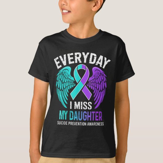 Wear Teal & Purple I Miss My Daughter Suicide Tシャツ (正面)