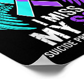 Wear Teal &amp; Purple I Miss My Son Suicide Preve ポスター (角)