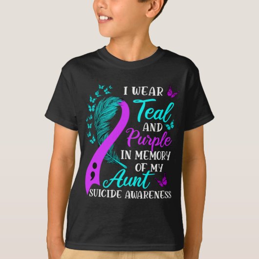 Wear Teal And Purple In Memory Of My Aunt Suicide Tシャツ (正面)
