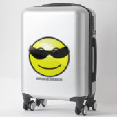 Wearding Shadesおもしろい絵文字イエロー顔追加Name 14" シール (スーツケース)