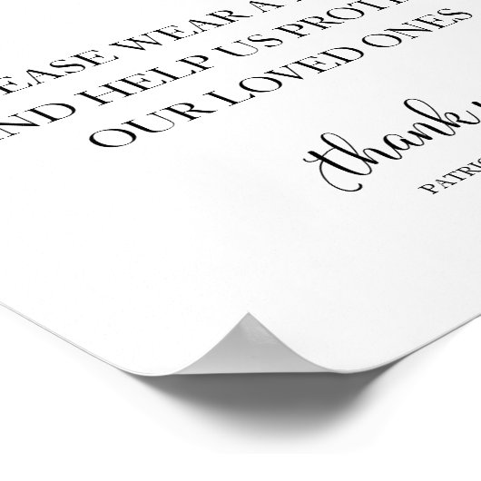 Wearing is Caring Wear a Mask Sign ポスター (角)