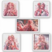 wearing Kimono, cute anime girls シール (正面)