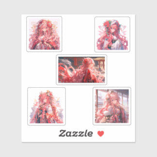 wearing Kimono, cute anime girls シール