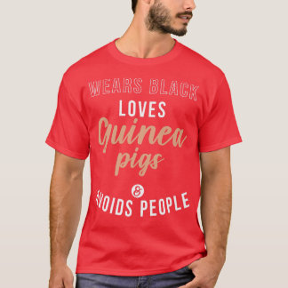 Wears Black loves Cute Guinea Pigs and avoids Peop Tシャツ