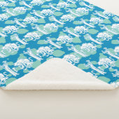 Weasel & Baboon Blue Character Pattern シェルパブランケット (3/4)