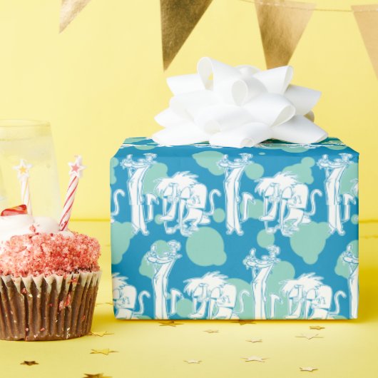 Weasel & Baboon Blue Character Pattern ラッピングペーパー (誕生日パーティー)