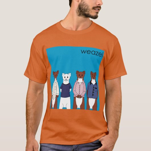 Weasel Blue Album retro funny Tシャツ (正面)