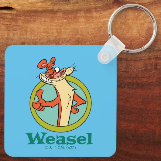 Weasel Thumbs Up Character Graphic キーホルダー (裏面)
