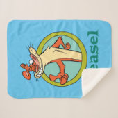 Weasel Thumbs Up Character Graphic シェルパブランケット (正面(横))