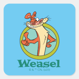 Weasel Thumbs Up Character Graphic スクエアシール