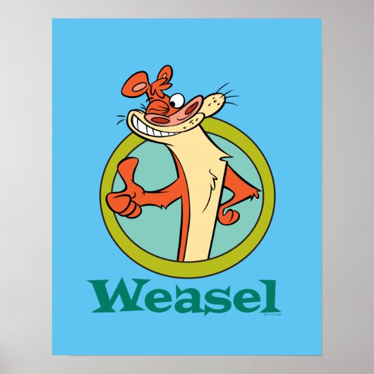 Weasel Thumbs Up Character Graphic ポスター (正面)