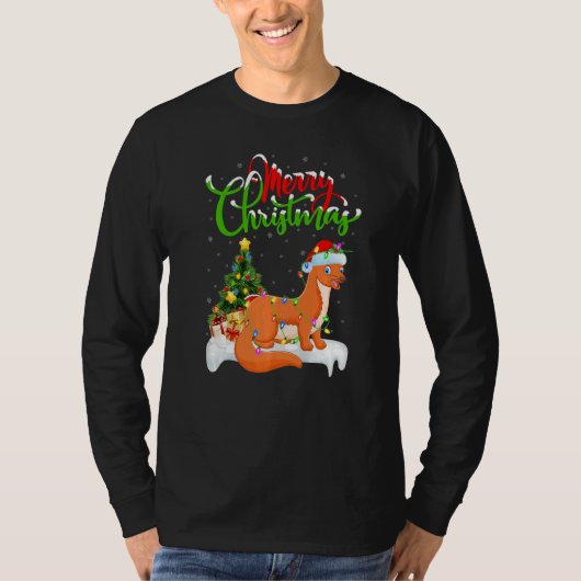 Weasel  Xmas Decorations Santa Weasel Christmas Tシャツ (正面)