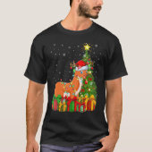 Weasel   Xmas Holiday Santa Weasel Christmas Tree Tシャツ (正面)